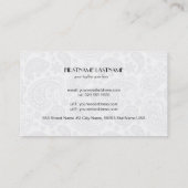 Zwart & Wit Retro Paisley Patroon 4 Ontwerp Visitekaartje (Achterkant)