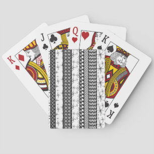 Zwart & Wit Retro Patroon Strepen 1 Pokerkaarten