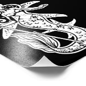 Zwart-wit Retro Pin-up Zeemeermin Foto Afdruk (Hoek)