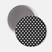 Zwart-wit Retro Polka Dots Patroon Magneet (Voorkant / Achterkant)