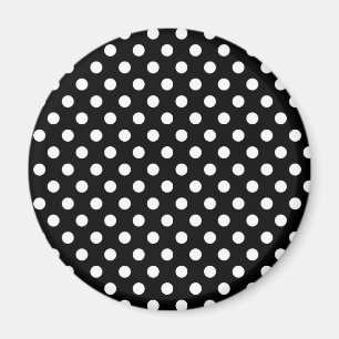 Zwart-wit Retro Polka Dots Patroon Magneet