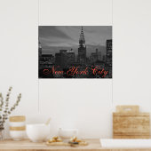 Zwart & Wit Retro Pop Art New York Poster (Keuken)
