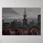 Zwart & Wit Retro Pop Art New York Poster<br><div class="desc">New York City Midtown Old Style Afbeelding -  New York Artworks</div>