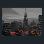 Zwart & Wit Retro Pop Art New York Poster<br><div class="desc">New York City Midtown Old Style Afbeelding -  New York Artworks</div>