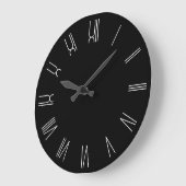 Zwart-wit Retro Romeinse cijfers Grote Klok (Hoek)