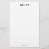 Zwart-wit Retro Script Briefpapier (Voorkant)