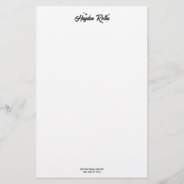 Zwart-wit Retro Script Briefpapier