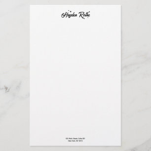 Zwart-wit Retro Script Briefpapier