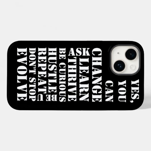 Zwart & Wit Retro Script Inspirerend Case-Mate iPhone Case (Achterkant (horizontaal))