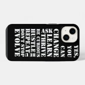 Zwart & Wit Retro Script Inspirerend    iPhone Hoesje (Achterkant horizontaal)