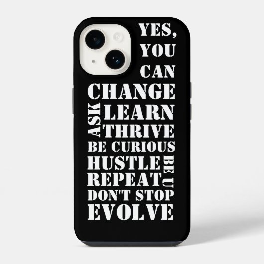 Zwart & Wit Retro Script Inspirerend    iPhone Hoesje (Achterkant)