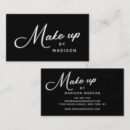 Zwart-wit Retro Script Make-up Visitekaartje
