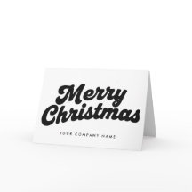 Zwart & Wit Retro Script Prettig Kerstfeest