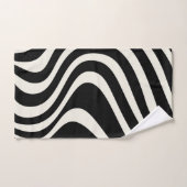 Zwart-wit retro stijl golven bad handdoek (Handdoek)