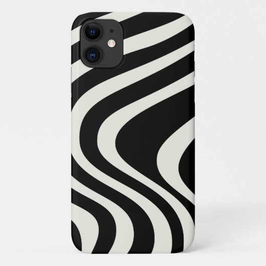 Zwart-wit retro stijl golven Case-Mate iPhone case (Achterkant)