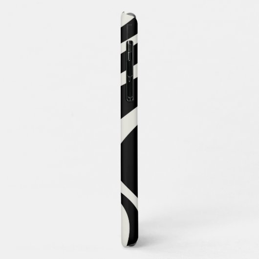 Zwart-wit retro stijl golven Case-Mate iPhone case (Achterkant/links)