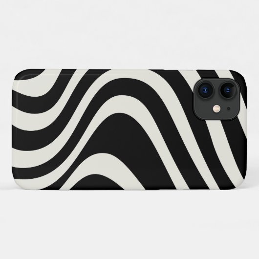 Zwart-wit retro stijl golven Case-Mate iPhone case (Achterkant (horizontaal))