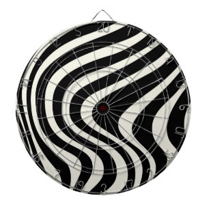 Zwart-wit retro stijl golven dartbord