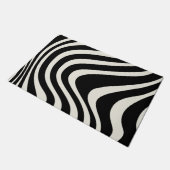 Zwart-wit retro stijl golven deurmat (Schuin)