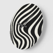 Zwart-wit retro stijl golven grote klok (Hoek)