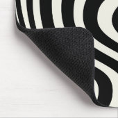 Zwart-wit retro stijl golven muismat (Hoek)