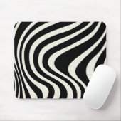 Zwart-wit retro stijl golven muismat (Met muis)
