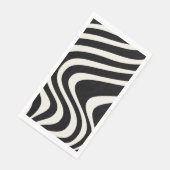 Zwart-wit retro stijl golven servet (Hoek)