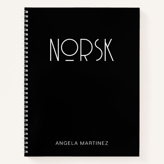 Zwart-wit retro stijl taalstudie notitieboek (Voorkant)