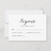 Zwart-wit Retro Stippen Wedding Rsvp Reactie (Voorkant)