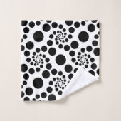 Zwart-wit Retro Stippenpatroon Bad Handdoek (Wasdoekje)