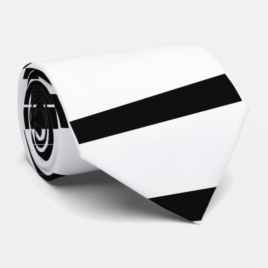 Zwart-wit Retro Striped Stropdas (Opgerold)