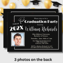 Zwart-wit Retro Tekst Foto's Afstudeerfeest