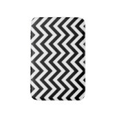 Zwart & Wit Retro Trendy Strepen Badmat (Voorkant Verticaal)