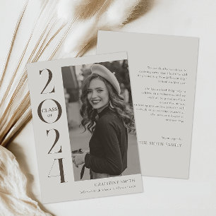 Zwart-wit Retro Typografie Foto Afstuderen Aankondiging