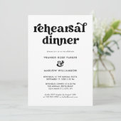 Zwart Wit Retro Typografie Repetitie Diner Kaart (Staand voorkant)