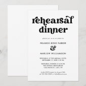 Zwart Wit Retro Typografie Repetitie Diner Kaart (Voorkant / Achterkant)