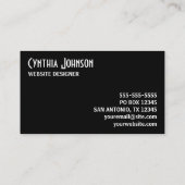 Zwart-wit retro vet visitekaartje (Achterkant)