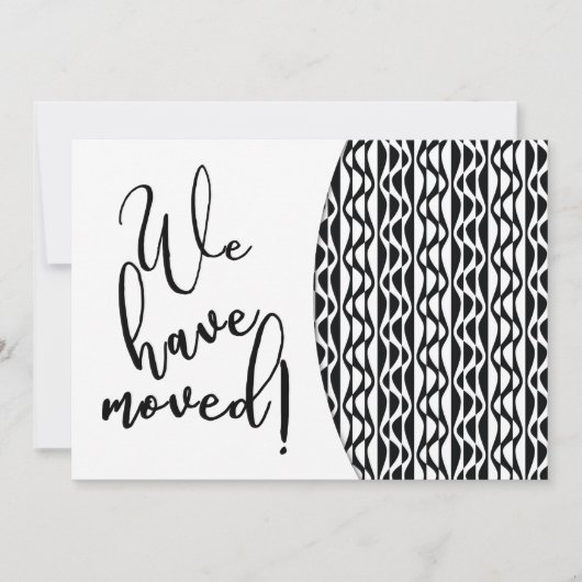 Zwart-wit Retro Wave Pattern "We hebben ons verpla Aankondiging (Voorkant)