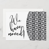 Zwart-wit Retro Wave Pattern "We hebben ons verpla Aankondiging (Voorkant / Achterkant)