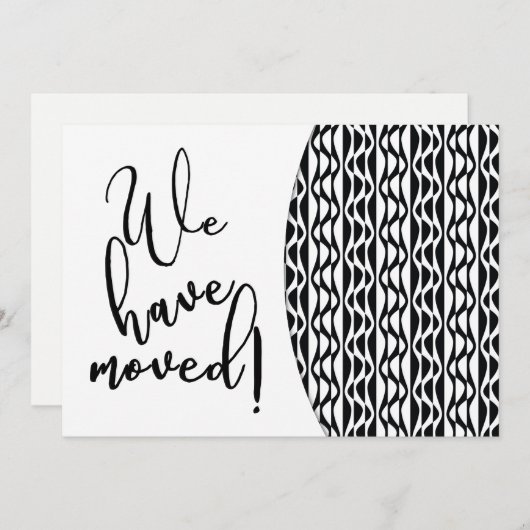 Zwart-wit Retro Wave Pattern "We hebben ons verpla Aankondiging (Voorkant / Achterkant)