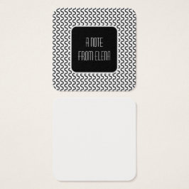 Zwart-wit Retro Waves Patroon Berichtnota's Vierkante Visitekaartjes