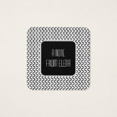 Zwart-wit Retro Waves Patroon Berichtnota's Vierkante Visitekaartjes (Voorkant)