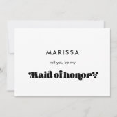 Zwart & wit retro Wil je mijn bruidsmeisje zijn? Kaart (Voorkant)