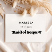 Zwart & wit retro Wil je mijn bruidsmeisje zijn? Kaart