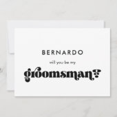 Zwart-wit retro 'Wil je mijn getuige zijn' kaart (Voorkant)