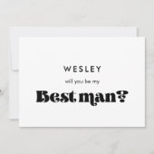 Zwart & wit retro Zal jij mijn getuige zijn kaart (Voorkant)