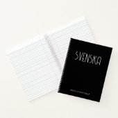 Zwart-wit Retro Zweeds Taalstudie Notitieboek (Binnen)