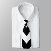 Zwart-wit reuzenmaat Chevron Stropdas (Gebonden)