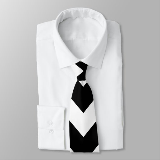 Zwart-wit reuzenmaat Chevron Stropdas (Gebonden)
