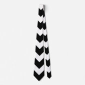 Zwart-wit reuzenmaat Chevron Stropdas (Voorkant)